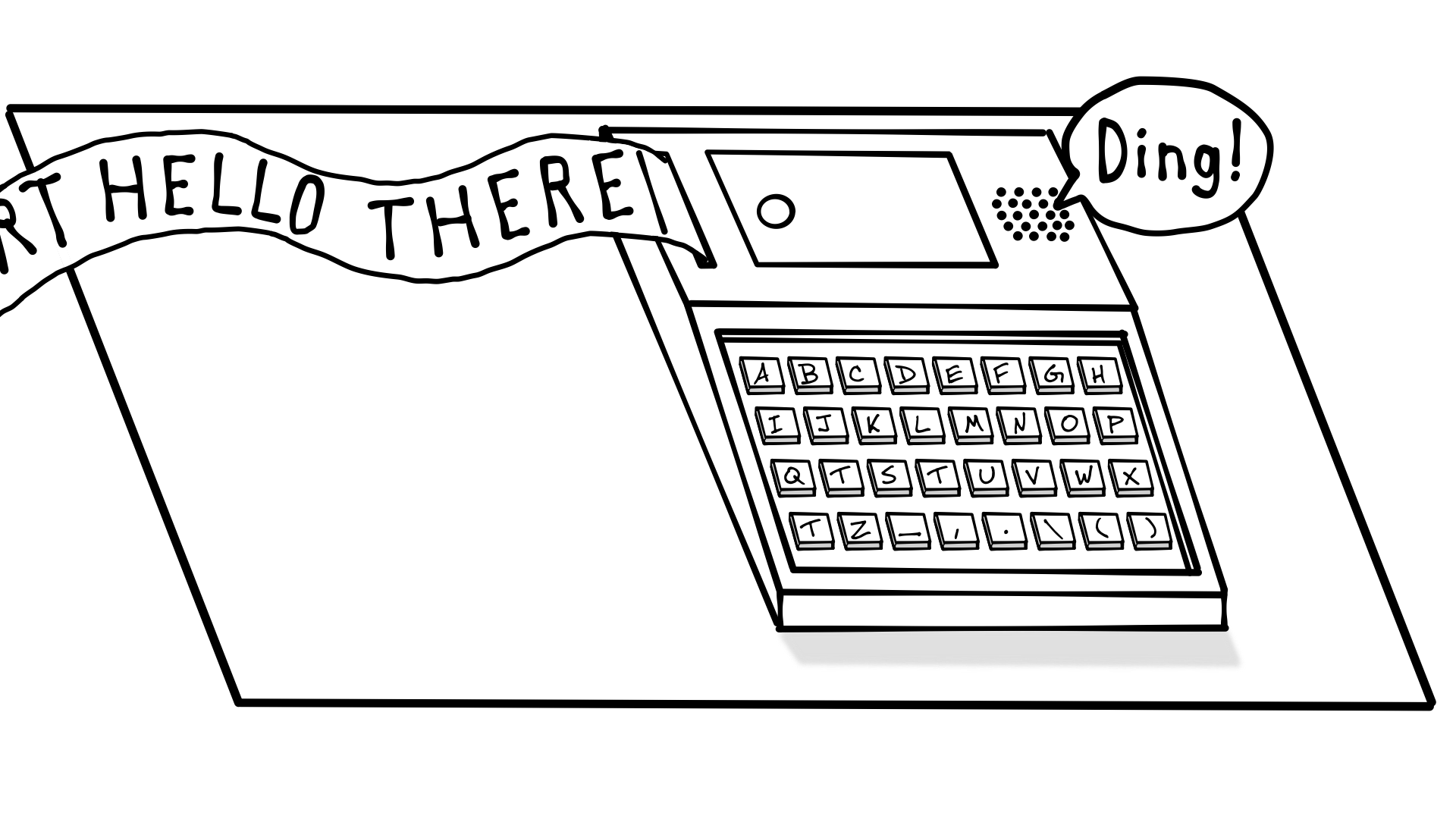 teleprinter line and ding sound